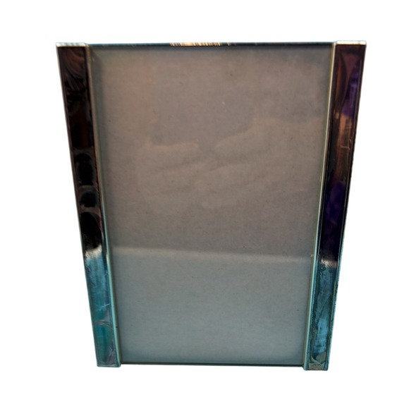 The Unbranded Brand Other - Vintage Y2K Silver Plated 4x6 Picture Frame Wide Metal Border Minimalist Modern